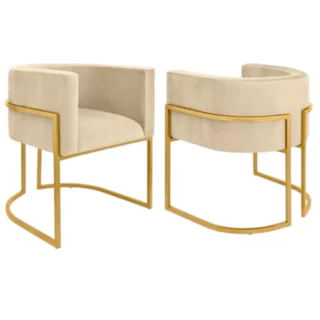 1 Poltrona Cadeira Decorativa Recepção Base Ferro Sala escritório Moderno Luxo