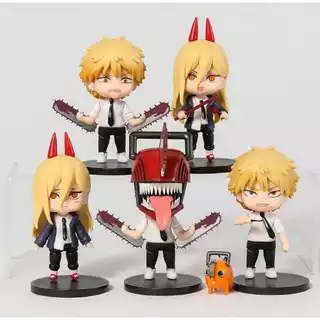 Action figure chainsaw man denji aki power pochita homem serra anime colecionaveis bonecos coleção decoração do desenho