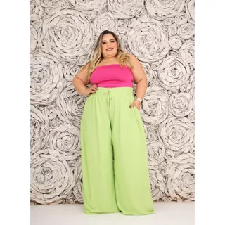Calca Pantalona Sofisticada Feminina Plus Size Grande Nao Marca Luxo