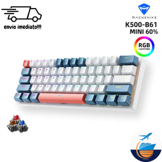 Teclado Mecanico MACHENIKE K500 B61 MINI 60% Switch Removivel Red Rgb Com Fio