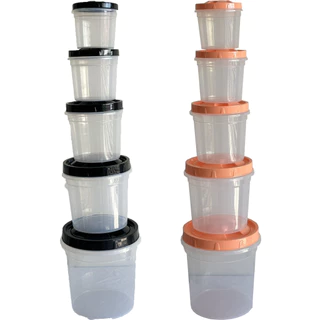 Kit 5 Porta Mantimentos Rosqueável Transparente Cozinha Organizador porta mantimentos jogo de mantimentos