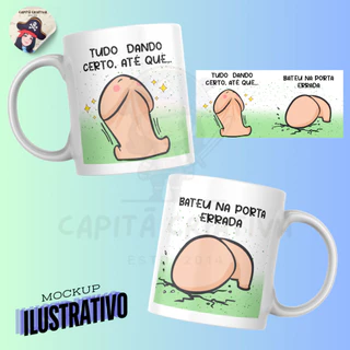 Caneca Piroquinha tudo dando certo até que bateu na porta errada