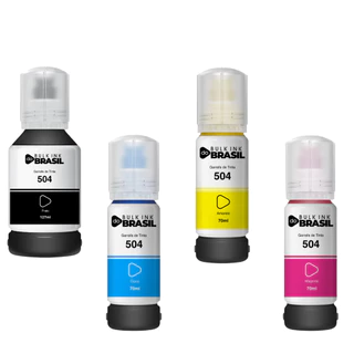 4 Refil Tinta T504 Compatível Epson BK C Y M L4150 L4160 L6161 L6191 L6171