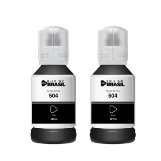 2 Refil de Tinta Preta Compatível Epson 504 T504 - L4150 L4150 L6161