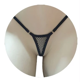 Mini micro calcinha sensual lingeire arrastão transparente Tina Kari