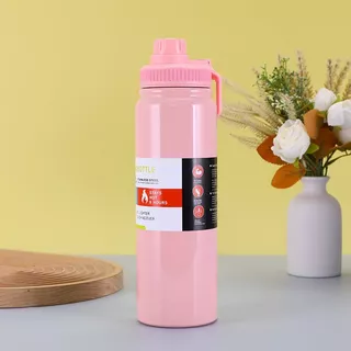 Garrafa Térmica de Academia 800ml De Aço Inoxidável Com Isolamento Térmico Com Alça Promoção