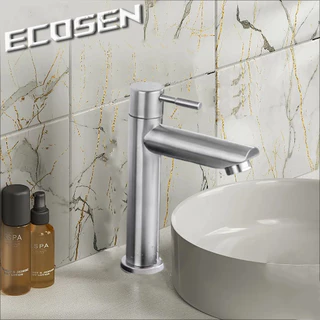Ecosen Torneira banheiro inox prata água fria