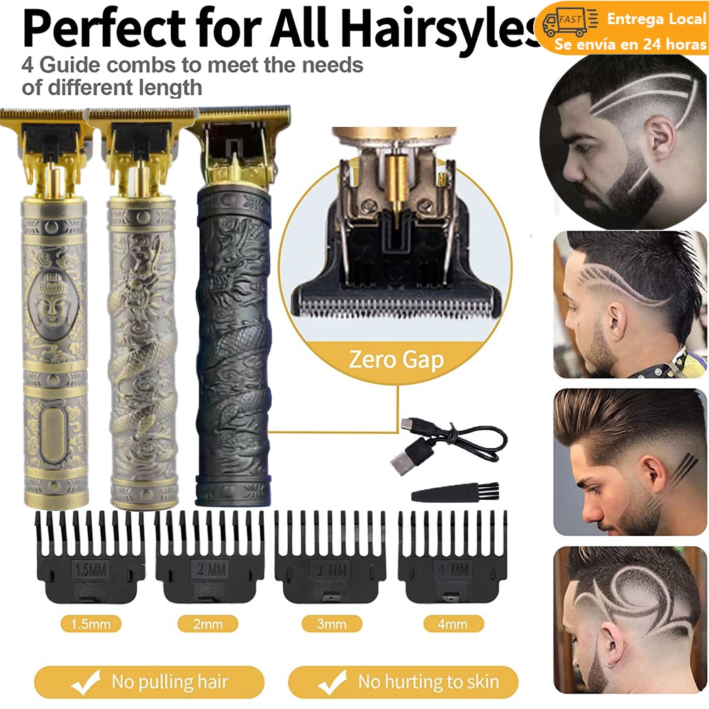 T9 Máquina De Cortar Cabelo Para Barba Masculina Designer Aleatório Elétrico Profissional