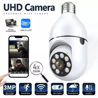 Camera segurança wifi ip sem fio 360 encaixe lampada aplicativo visão noturna segurança E27 - bivolt，lâmpada câmera de segurança