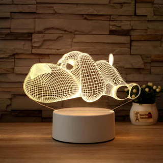 Abajur Luminária Decorativa Cachorro Para Presente Com Controle Remoto LED Efeito 3D 16 Cores Acompanha Cabo USB Ideal Para Decoração De Quarto Infantil Gamer Geek Sala Iluminação Escritório