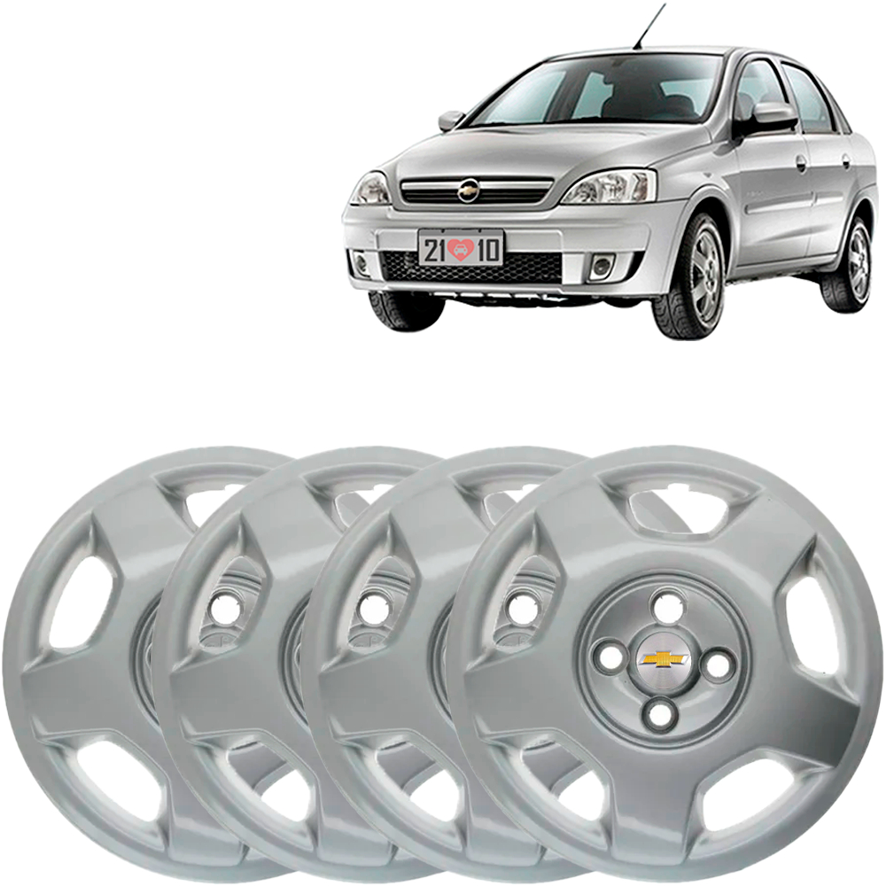 Kit 4 Calotas Aro 14 Corsa Hatch 04/10 Encaixe Parafuso Cb | Shopee Brasil