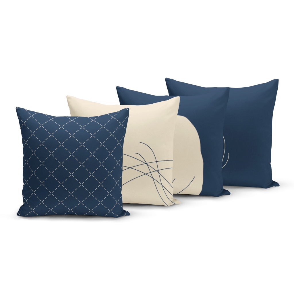 Kit 4 Capas de Almofadas Yuzo 45x45cm Geométrica Colorida