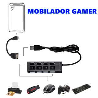 Kit Mobilador Gamer Para Celular Hub Usb 4 Portas + Otg Micro Usb V8 Adaptador Teclado Mouse Smartphone Mobile em Oferta na Shopee