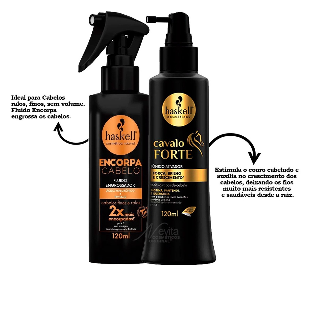 Haskell Cavalo Forte Tônico Capilar + Fluido Engrossa Cabelo | Shopee ...