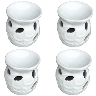 Kit 4 Rechô flor Difusor Aromatizador Cerâmica pétalas Porta-vela Rechaud.
