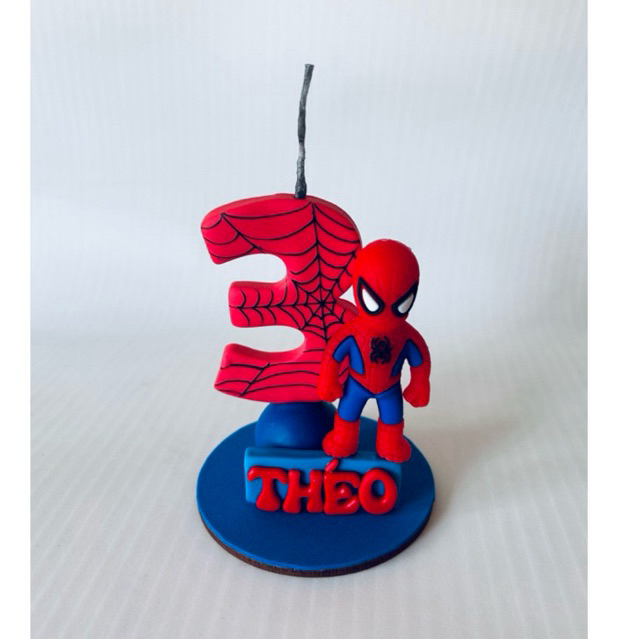 Vela de Aniversário Homem Aranha/ Homem Aranha Verso Biscuit