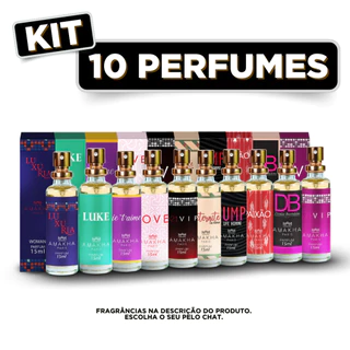 Kit com 10 Perfumes de Bolso de 15ml cada - Escolha a fragrância