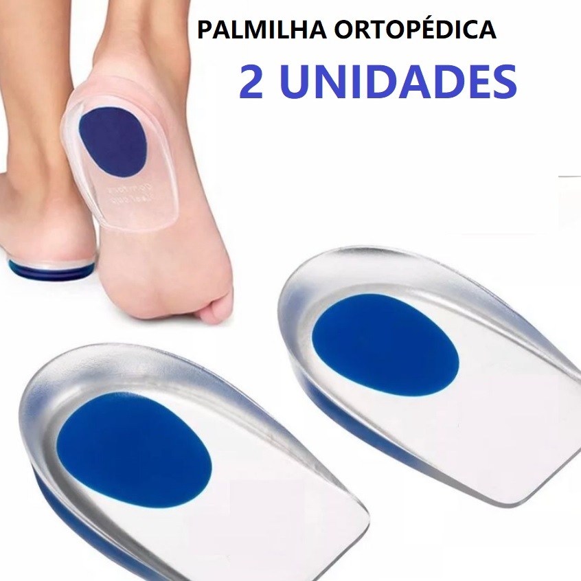 Conjunto 2 Palmilha Silicone Gel Ortopédica Esporão Calcanheira ...