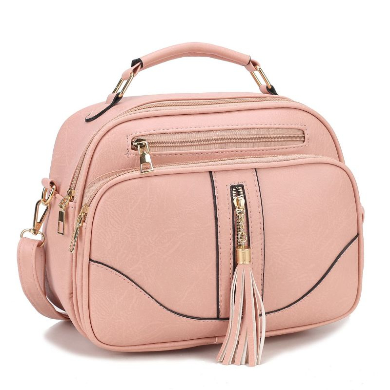 Bolsa Feminina Com Alça Lateral Transversal Faixa de Mão De Couro