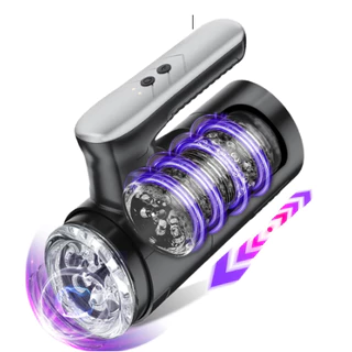 Masturbador Masculino Texturizado com Alça Vem e Vai e Rotação Sexshop RC015