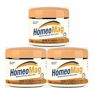 Kit 3x Creme Hidratante Homeomag Pés Rachados Cotovelos Ressecados Pele Tatuada Diabéticos Psoríase