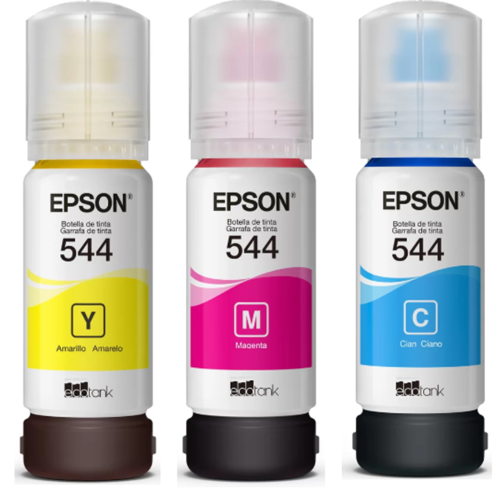 Kit 3 Tintas Epson T544 Coloridas Original Para Impressoras L3150 L3110 ...