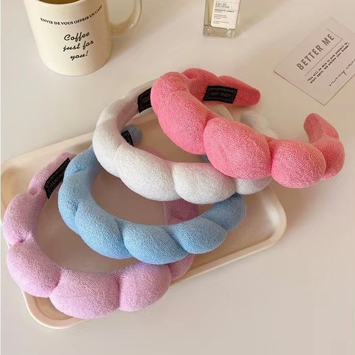 Tiara para cabelo Tiara Nuvem Faixa De Pelucia Skincare De Maquiagem Makeup