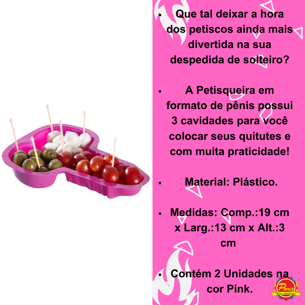 Petisqueira Plástica Rosa Pênis para Festa Erótica e Festas de Despedida de  Solteiro 2 un | Shopee Brasil