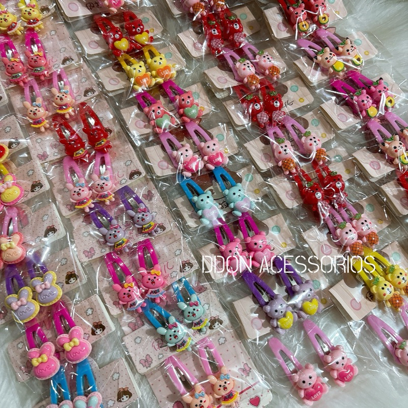 Kit 20 Presilhas Pequenas infantil Tic Tac Para Cabelo Penteado ...