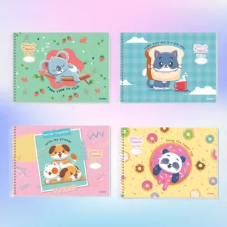 Caderno de Desenho Meia Pauta 80 Folhas Capa Dura Espiral Lala Pets Credeal
