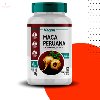 Maca Peruana Pura C/ Vitaminas A, C E Zinco 120 Cps Vegana Nutralin