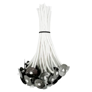 100 Pavio P/ Vela Com Ilhos - Algodão 10cm Grosso 3mm