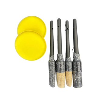 Kit 4 pincéis de detalhamento e 2 aplicadores de cera