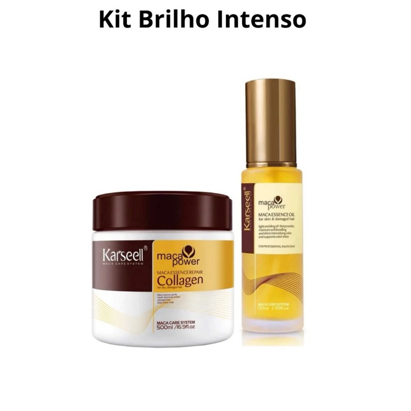 Kit brilho intenso máscara karseell e serum | Shopee Brasil