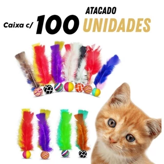100pçs Brinquedo para gato ATACADO Revenda Ping penas Pula pula Bolinha
