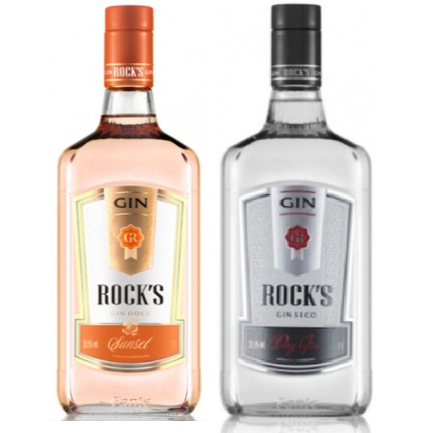 Kit Gin Rock's Seco e Sunset 1000ml cada | Shopee Brasil