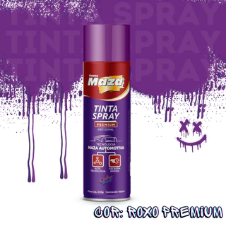 Tinta Spray Maza Tecnologia Automotivo Cor Roxo Premium Uso Geral 400ML Para Geladeiras Escapamentos Ferro Móveis