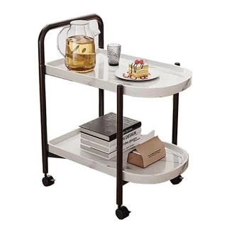 Mesa Carrinho de Chá Café Bar Com Rodas 02 Andares