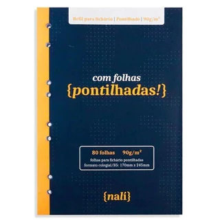 Bloco Fichario Nali Branco Pontilhada 90g A5