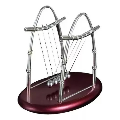 Pendulo De Newton Decoração Escritório Jogo De Bolas Grande Cor Prateado