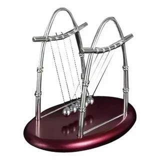 Pendulo De Newton Decoração Escritório Jogo De Bolas Grande Cor Prateado