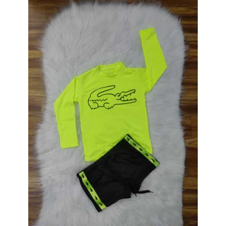 Conjunto de Praia Menino Infantil Segunda Pele/Proteção UV Kit Blusa + Sunga Pronta Entrega