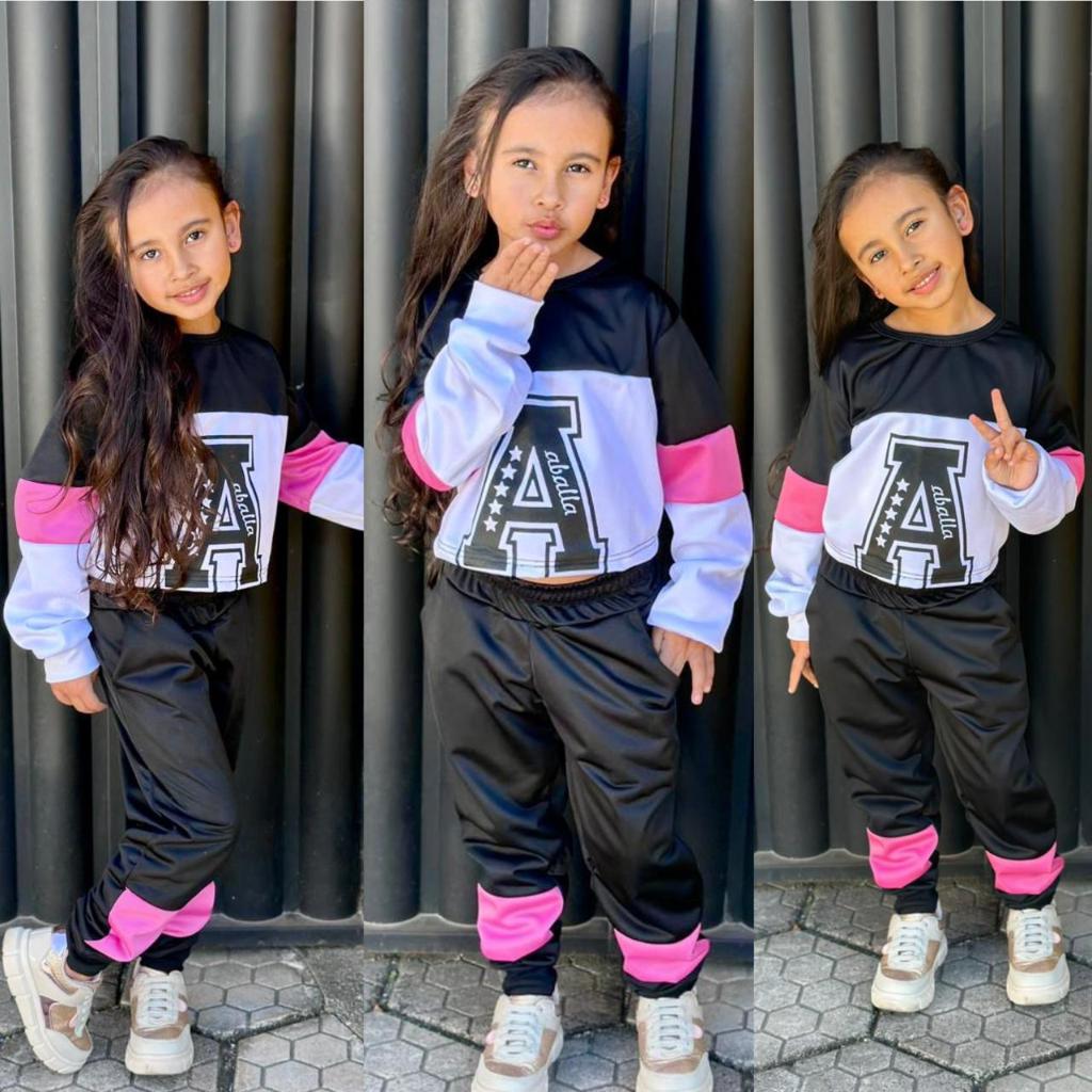 Conjunto Infanto Juvenil Agasalho Abrigo de Frio Feminino Flanelado