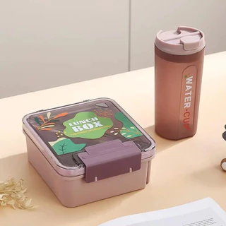 kit lancheira marmita bento e garrafa de qualidade alimentar QUEBOM