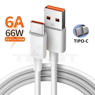 Cabo Tipo C USB-C 66w Carregamento Turbo USB 6A Alto Desempenho
