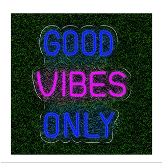 Painel Neon Led Good Vibes Only letreiro iluminado