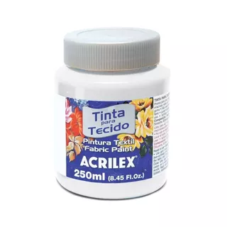 tinta para tecido fosco branca - 519 - acrilex 250ml