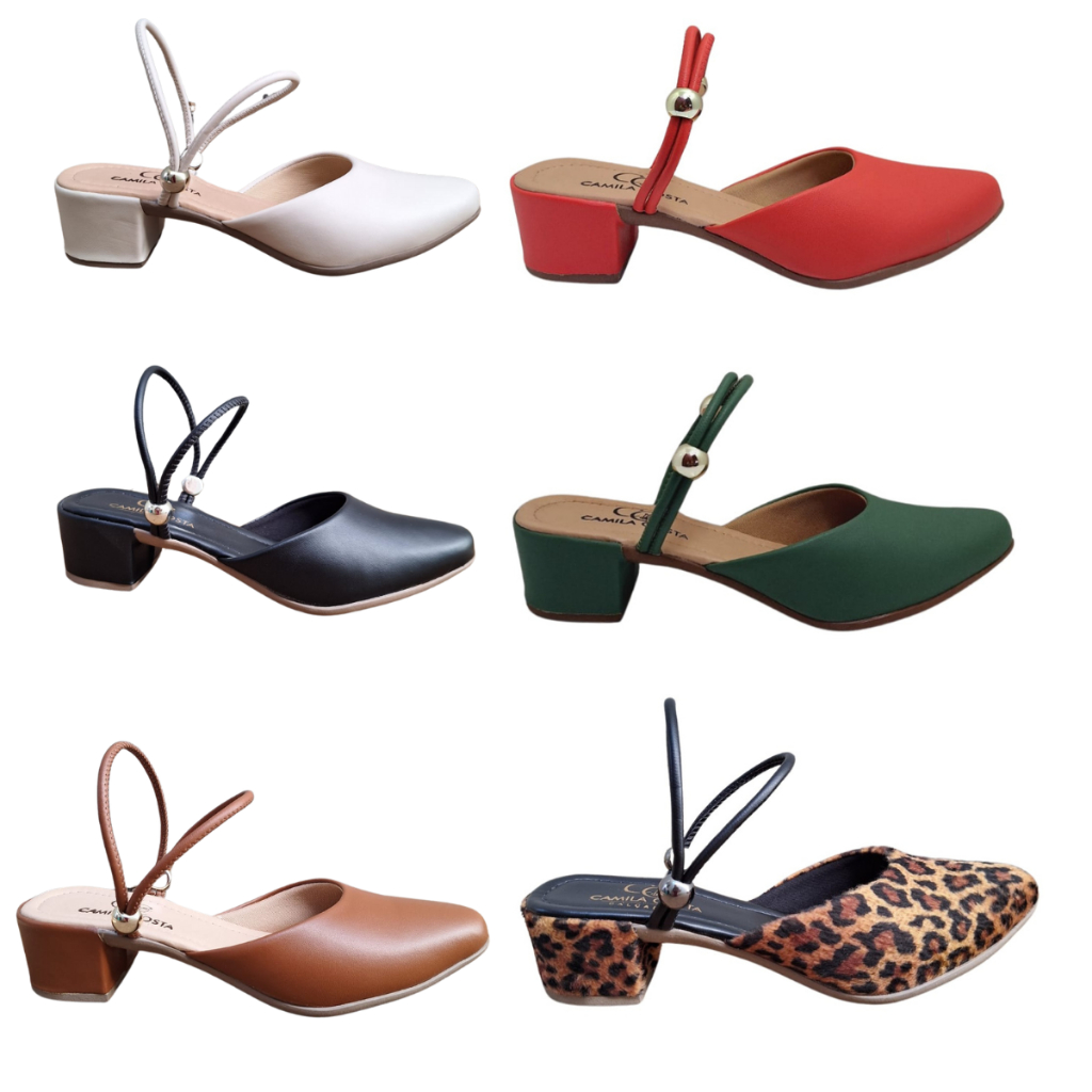 Mule Social 2 em 1 Feminino Feminina Salto Medio Baixo Grosso Confort 050 Diversas