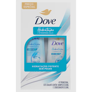 Dove Hidratação + Vitaminas A & E Shampoo 400mL + Condicionador 200mL