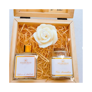 KIT MADRINHA CLASSIC  | DIFUSOR  DE AMBIENTE  50 ML ,  VELA AROMATICA 50G  E  VELA ROSA AROMÁTICA em Oferta na Shopee